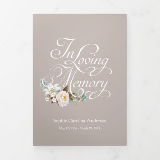 In Love Memory Celebration of Life Program Dreifach Gefaltete Einladung