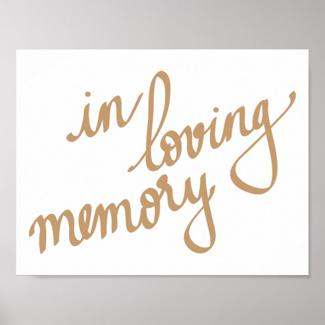 In Love Memory Chic Calligrafy Script Poster (Vorne)