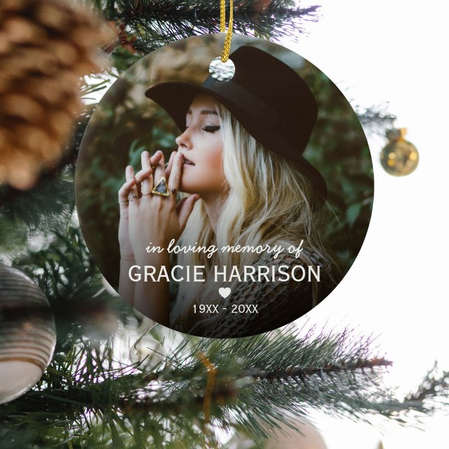 In Love Memory | Christmas Keepake 2 Foto Keramik Ornament (Von Creator hochgeladen)