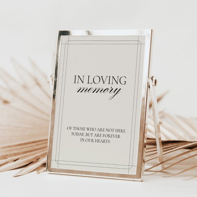 In Love Memory Classic Light Gray Sign Einladung (In Loving Memory Classic Light Gray Sign)