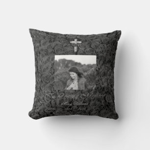 In Love Memory Cross hinzufügen Foto floral Chic G Kissen