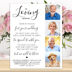 In Love Memory Custom 4 Foto Wedding Memorial Poster