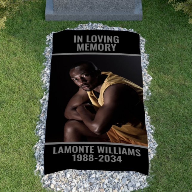 In Love Memory Custom Foto Grave Cover Blanket Banner (In Loving Memory Custom Photo Grave Cover Blanket Banner
)