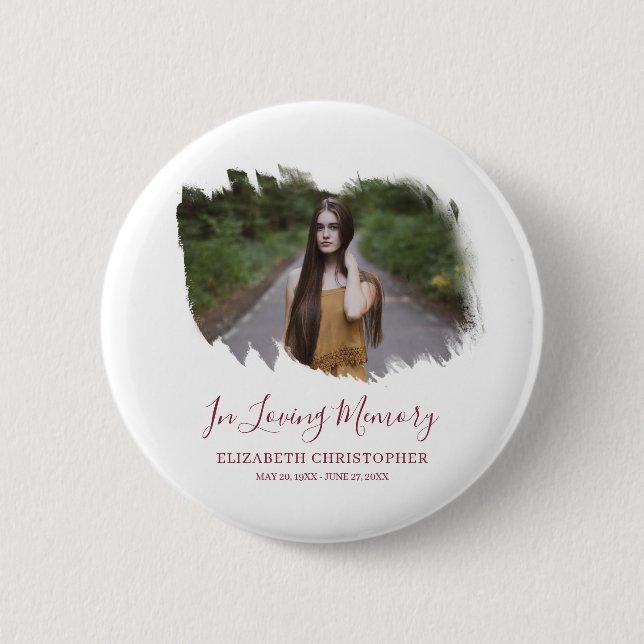 In Love Memory Custom Foto Memorial Beerdigung Button (Vorderseite)