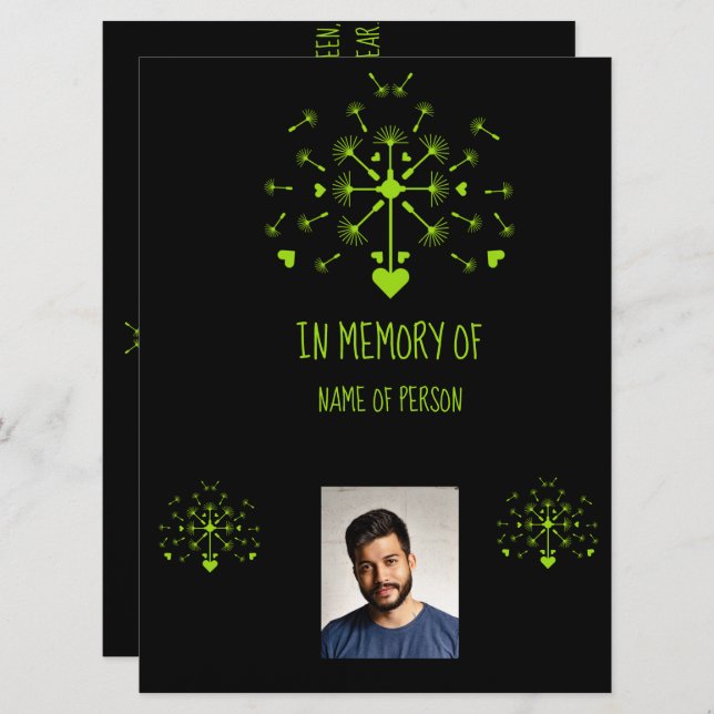 In Love Memory Dandelion Art (Vorne/Hinten)