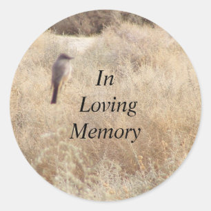 In Love Memory Desert Bird Runder Aufkleber