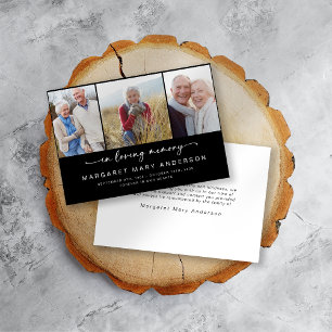 In Love Memory   Drei Fotos Beerdigung Beileid Dankeskarte