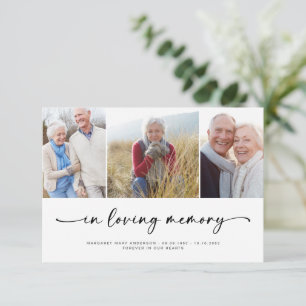 In Love Memory Drei Fotos Beerdigung Beileid Dankeskarte