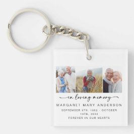 In Love Memory | Drei Fotos Gedenkfeier Schlüsselanhänger
