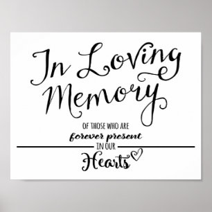 "In Love Memory" drucken Sie modern schwarz-weiß Poster