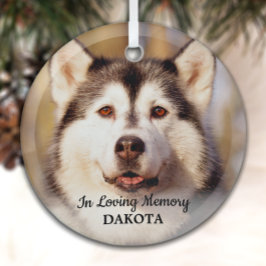 In Love Memory - Einfaches Hund Foto Pet Memorial Ornament Aus Glas