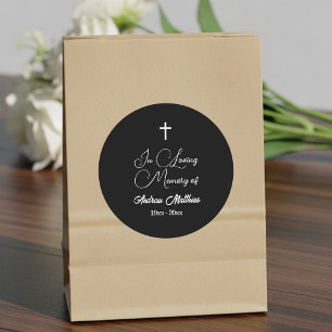 In Love Memory Elegante Beerdigung Runder Aufkleber