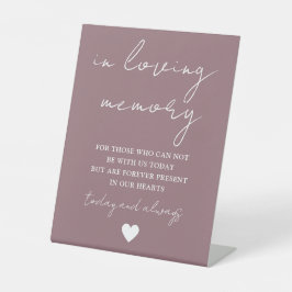 In Love Memory Elegante Script Mauve Sockelschild