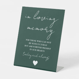 In Love Memory Elegante Skript Smarald Green Sockelschild