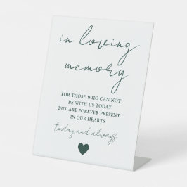 In Love Memory Elegante Skript Smarald Green Sockelschild