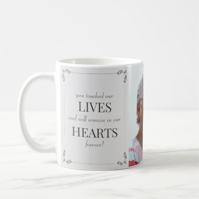 In Love Memory Elegante Tribute Light Gray Coffe Kaffeetasse (Links)