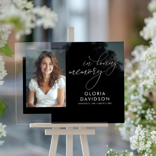 In Love Memory Elegantes Foto zur Beerdigung Acrylschild