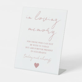 In Love Memory Elegantes Skript Dusty Rose rosa Sockelschild