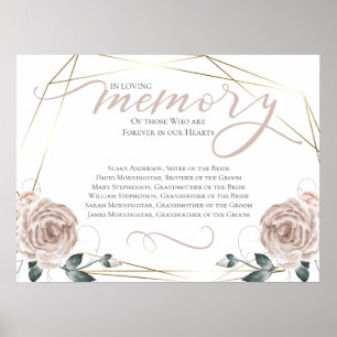 In Love Memory Erinnerung Hochzeitszeichen Poster