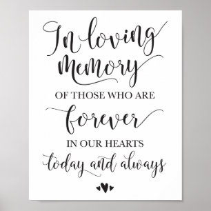 In Love Memory Erinnerung Hochzeitszeichen Poster