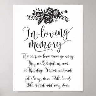 In Love Memory Erinnerung Hochzeitszeichen Poster
