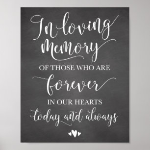 In Love Memory Erinnerung Hochzeitszeichen Poster