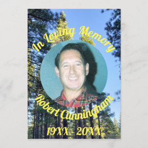 In Love Memory Forest Memorial Card Einladung