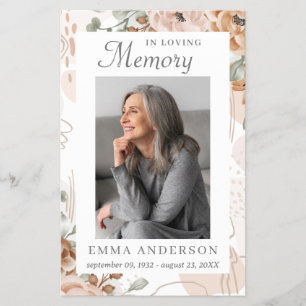 In Love Memory   Foto Beerdigung Gebet Flyer
