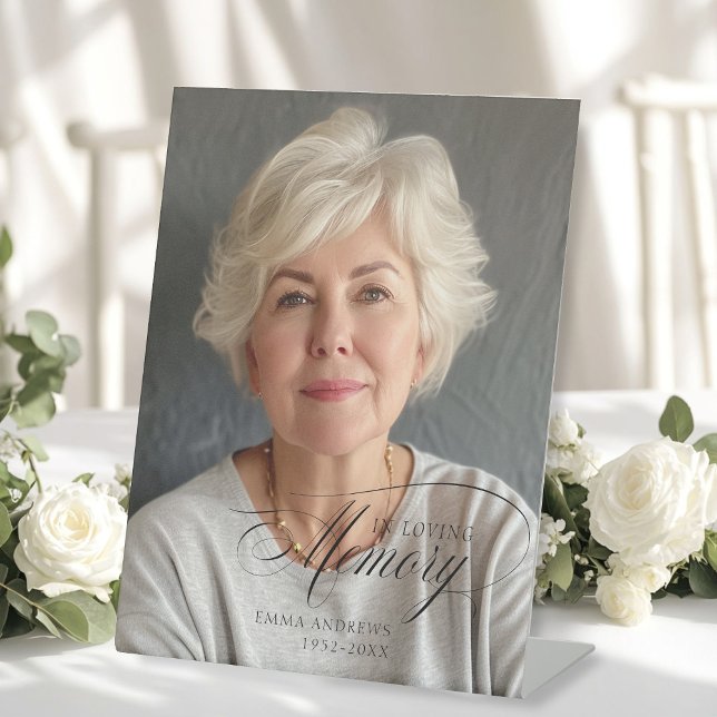 "In Love Memory" Foto Beerdigung Gedenkstätte Sockelschild ("In Loving Memory" Photo Funeral Memorial Pedestal Sign)