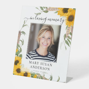In Love Memory Foto Beerdigung Sonnenblumen Gedenk Sockelschild