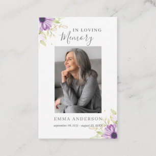 In Love Memory   Foto Beerdigungskarte Visitenkarte