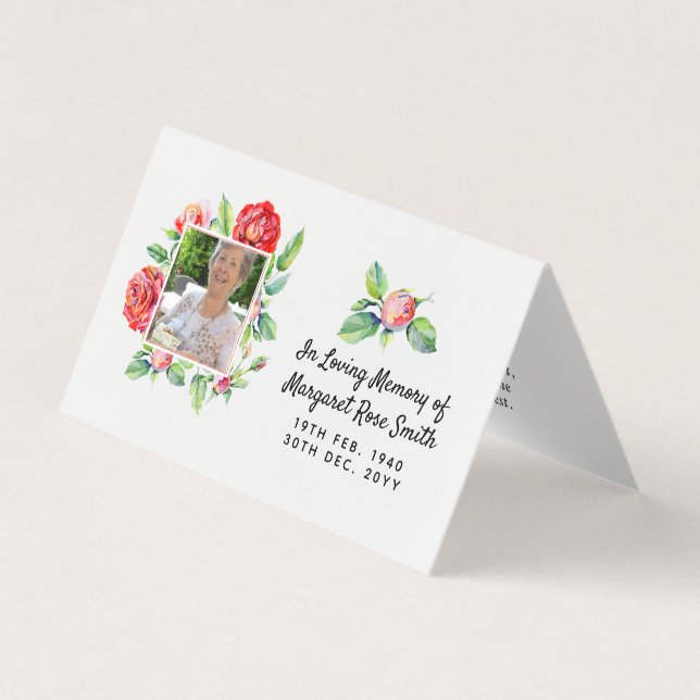In Love Memory FOTO Card Gedenkstätte Visitenkarten (Vorderseite)