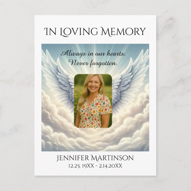 In Love Memory Foto Card Postkarte (Vorderseite)