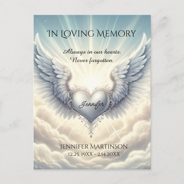 In Love Memory Foto Card Postkarte (Vorderseite)