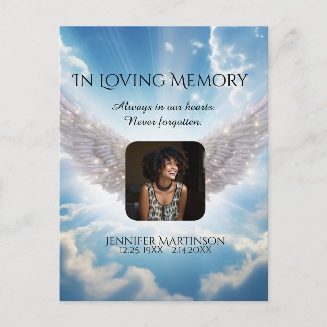 In Love Memory Foto Card Postkarte (Vorderseite)