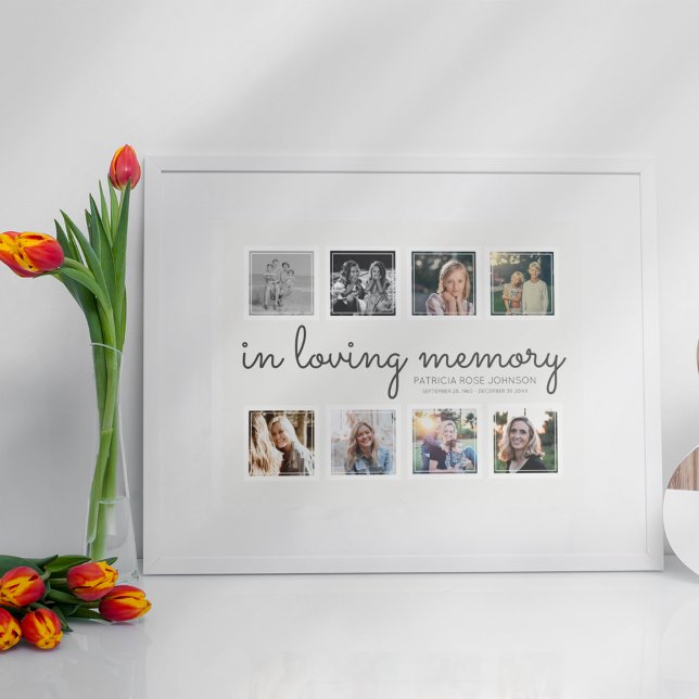 In Love Memory Foto Collage Achtung Tribut Poster (Von Creator hochgeladen)