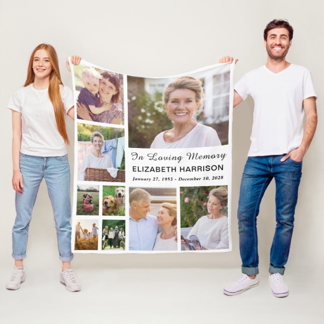 In Love Memory Foto Collage Memorial Fleecedecke (Beispiel)