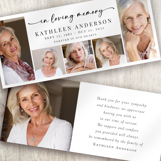 In Love Memory Foto Collage Memorial Vielen Dank Ankündigung (Von Creator hochgeladen)