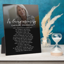 In Love Memory Foto Custom Quote/Poem Tabletop Fotoplatte