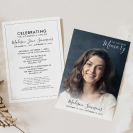 In Love Memory Foto Feier des Lebens Beerdigung Einladung