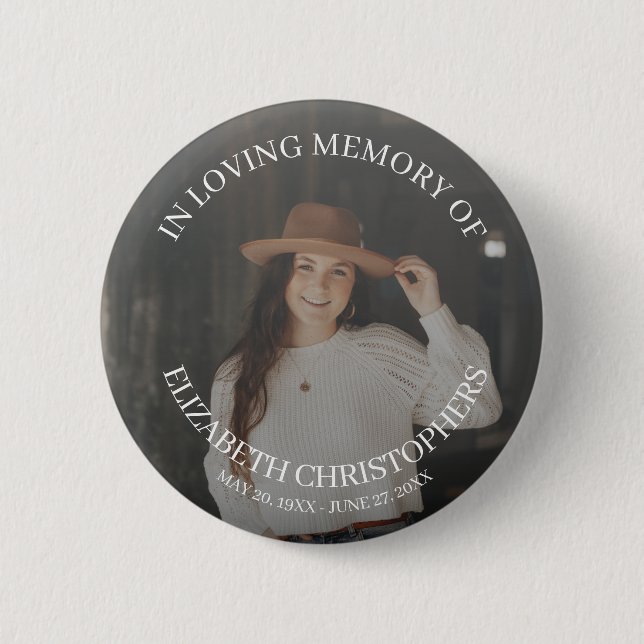 In Love Memory Foto Funeral Memorial Button (Vorderseite)