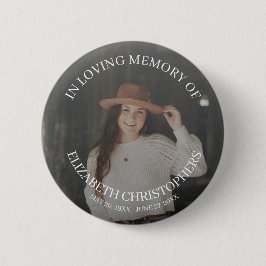 In Love Memory Foto Funeral Memorial Button