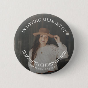 In Love Memory Foto Funeral Memorial Button