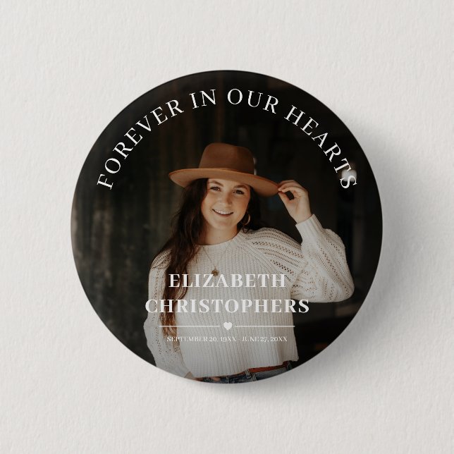 In Love Memory Foto Funeral Memorial Button (Vorderseite)