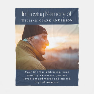 In Love Memory Foto Gedicht Tribute Blanket Fleecedecke