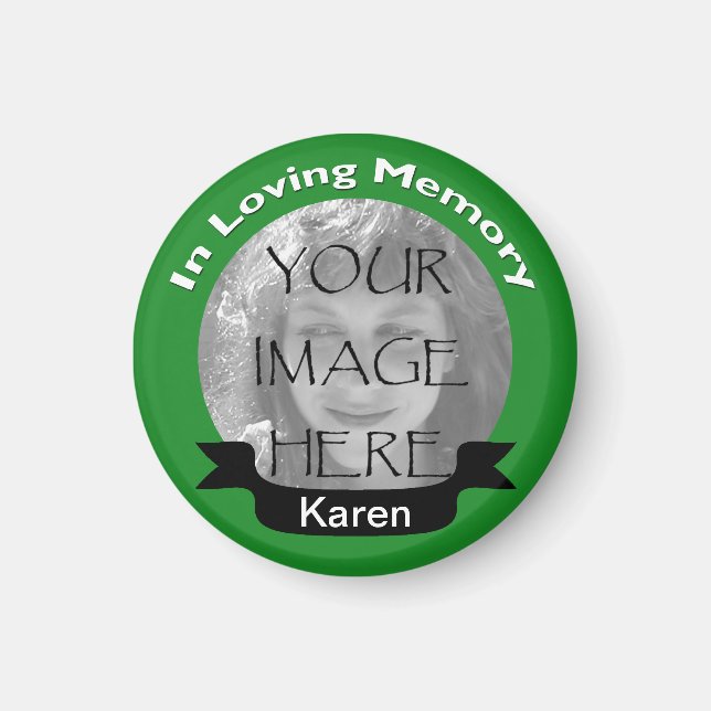 In Love Memory Foto Green Magnet (Vorne)