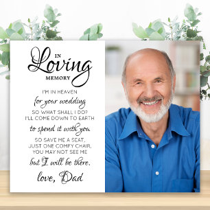In Love Memory Foto Heaven Wedding Memorial Poster