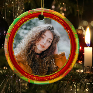 In Love Memory Foto Kariert Keramik Ornament