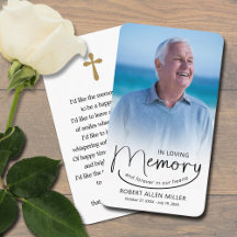 In Love Memory Foto Lesezeichen Prayer Card