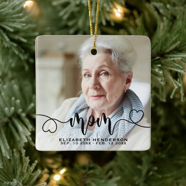 In Love Memory Foto Mama Keramik Ornament (Baum)